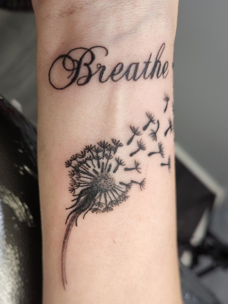 Just Breathe  Strong tattoos Meaningful wrist tattoos Dandelion tattoo