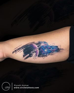 Colour Galaxy Tattoo done by Piyush Kumar at Circle Tattoo Delhi