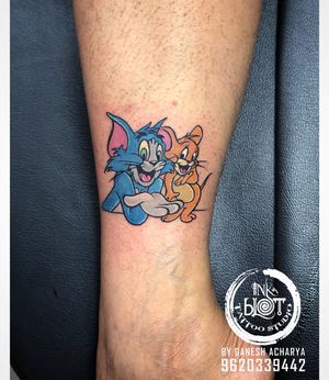 Tom and Jerry tattoo done @inkblottattooz Contact :9620339442