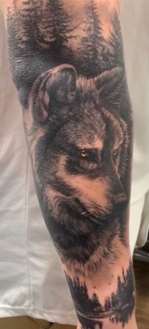 Love this wolf tattoo. Been planning to get it for years and it came out better than I hoped for.