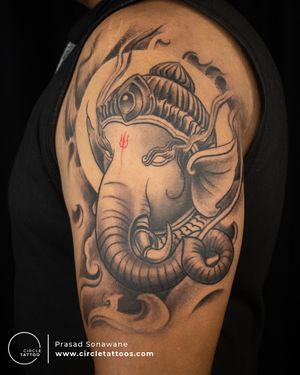 Lord Ganesha Tattoo done by Prasad Sonawane at Circle Tattoo Studio