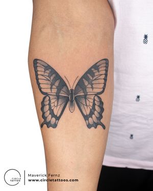 Butterfly Tattoo done by Maverick Fernz at Circle Tattoo Studio