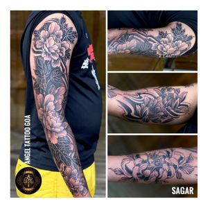 Full Sleeve Tattoo By Sagar Dharoliya At Angel Tattoo Goa - Best Tattoo Artist in Goa - Best Tattoo Studio in Goa