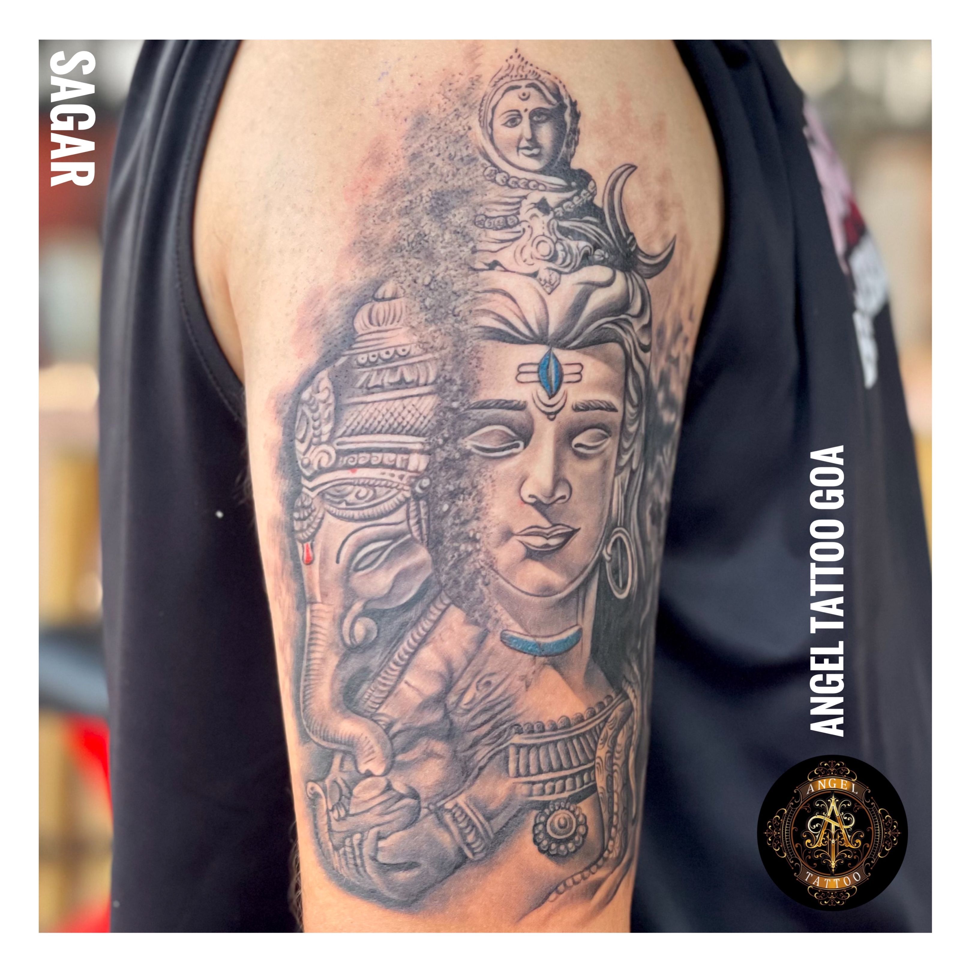 Ganesha Tattoo By Mukesh Waghela Best Tattoo Artist In Goa At Moksha Tattoo  Studio Goa India  Goa Tattoo Center