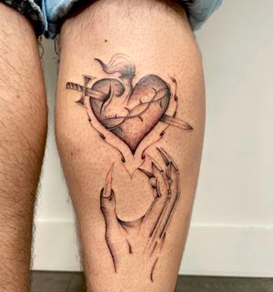 Sacred Heart Tattoo realized by @vincefineart