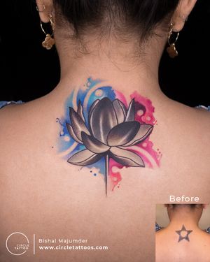 Color coverup tattoo done by Bishal Majumder at Circle Tattoo Studio