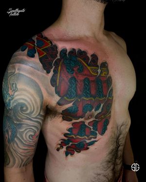 • Samurai Armour •  Complete revamp of the old tattoo by our resident @dr.ivo_tattoo for Robert! Thank you for holding it like a samurai @tharos13! 👊
Books/info in our Bio: @southgatetattoo 
•
•
•
#samurai #samuraiarmor #samuraitattoo #chesttattoo #underskin #tattoorevamp #southgatepiercing #sg #southgate #northlondon #london #tattooideas #bookedontattoodo #amazingink #southgateink #londonink #tattoos #blackwork #londontattoostudio #londontattooartist #customtattoo #sgtattoo #northlondontattoo #londontattoo #southgatetattoo
