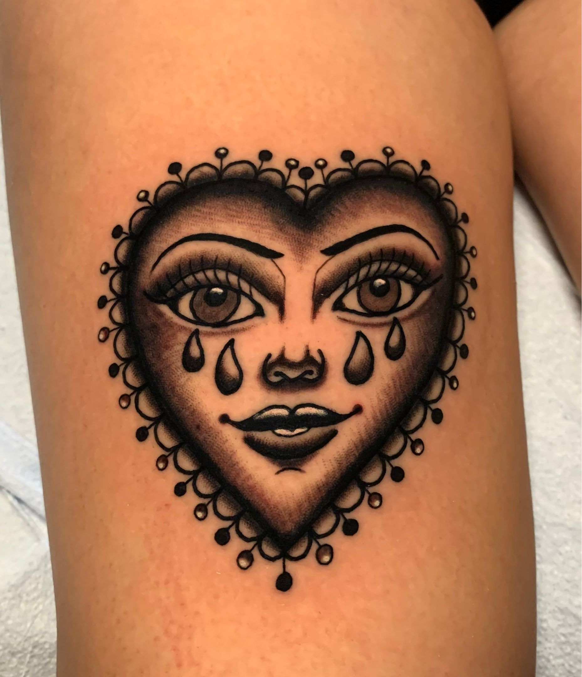 Tattoo uploaded by Nicole • •Traditional crying heart • info & bookings  email at nicoletta.t1@gmail.com or DM • Tattoodo