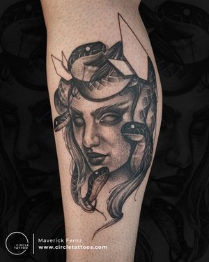 Custom Medusa Tattoo done by Maverick Fernz at Circle Tattoo Studio