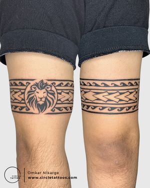 Lion Armband Tattoo done by Omkar Nikarge at Circle Tattoo Delhi