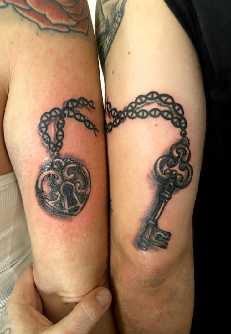 Cross Heart lock and Key Temporary Waterproof Tattoo For Men and Women…