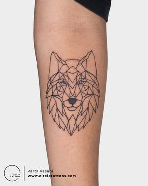 Geometric Wolf Tattoo done by Parth Vasani at Circle Tattoo Studio