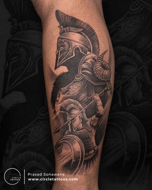 Custom Spartan Tattoo done by Prasad Sonawane at Circle Tattoo Studio 