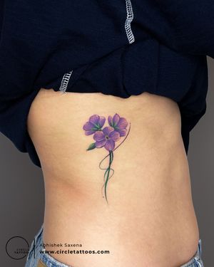 Color Flower Tattoo done by Abhishek Saxena at Circle Tattoo Delhi