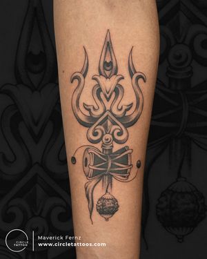 Trishul Tattoo done by Maverick Fernz at Circle Tattoo Studio