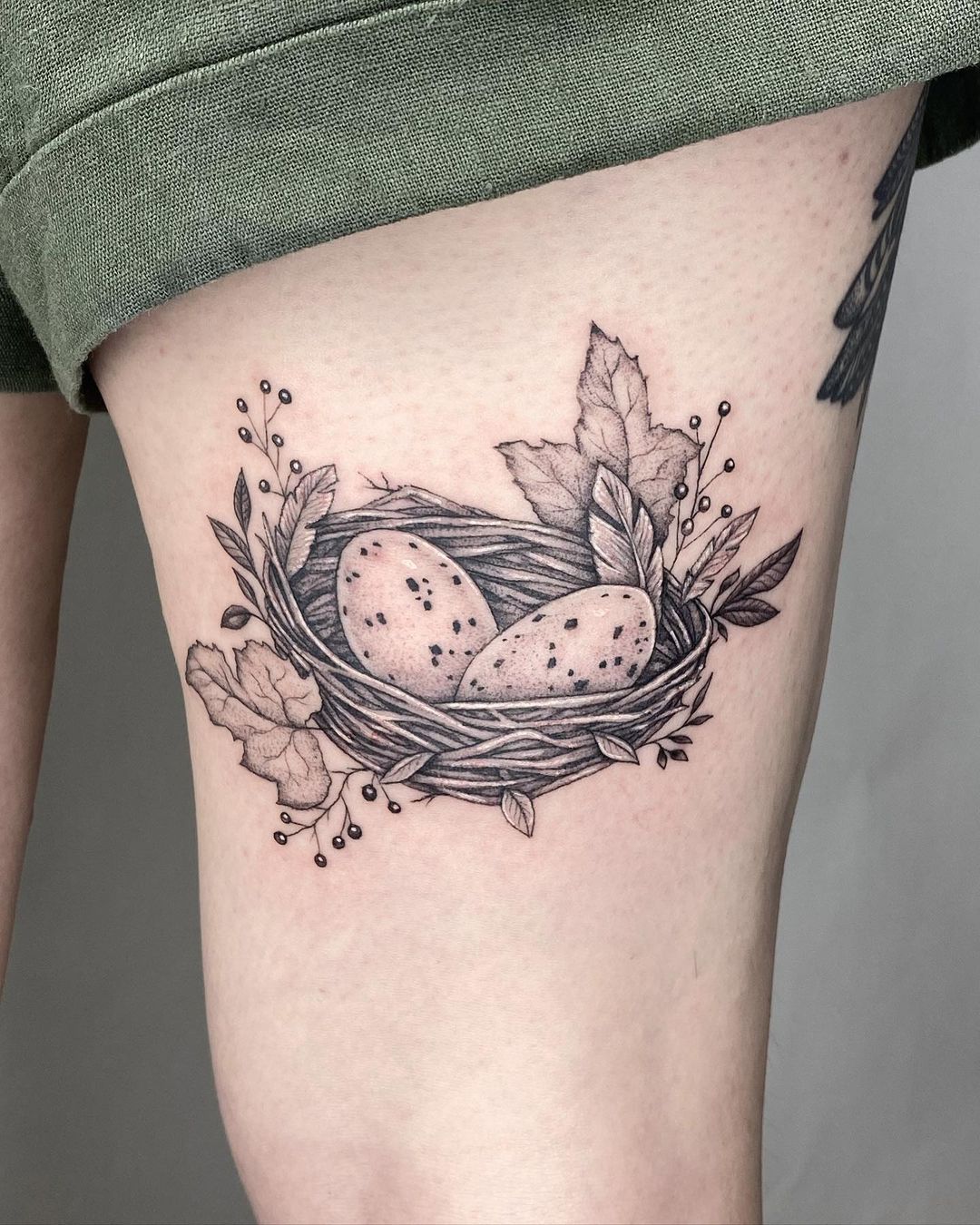 Cute Bird Nest Tattoo Idea