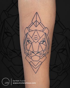 Geometric Tiger Tattoo done by Sanket Gurav at Circle Tattoo Studio