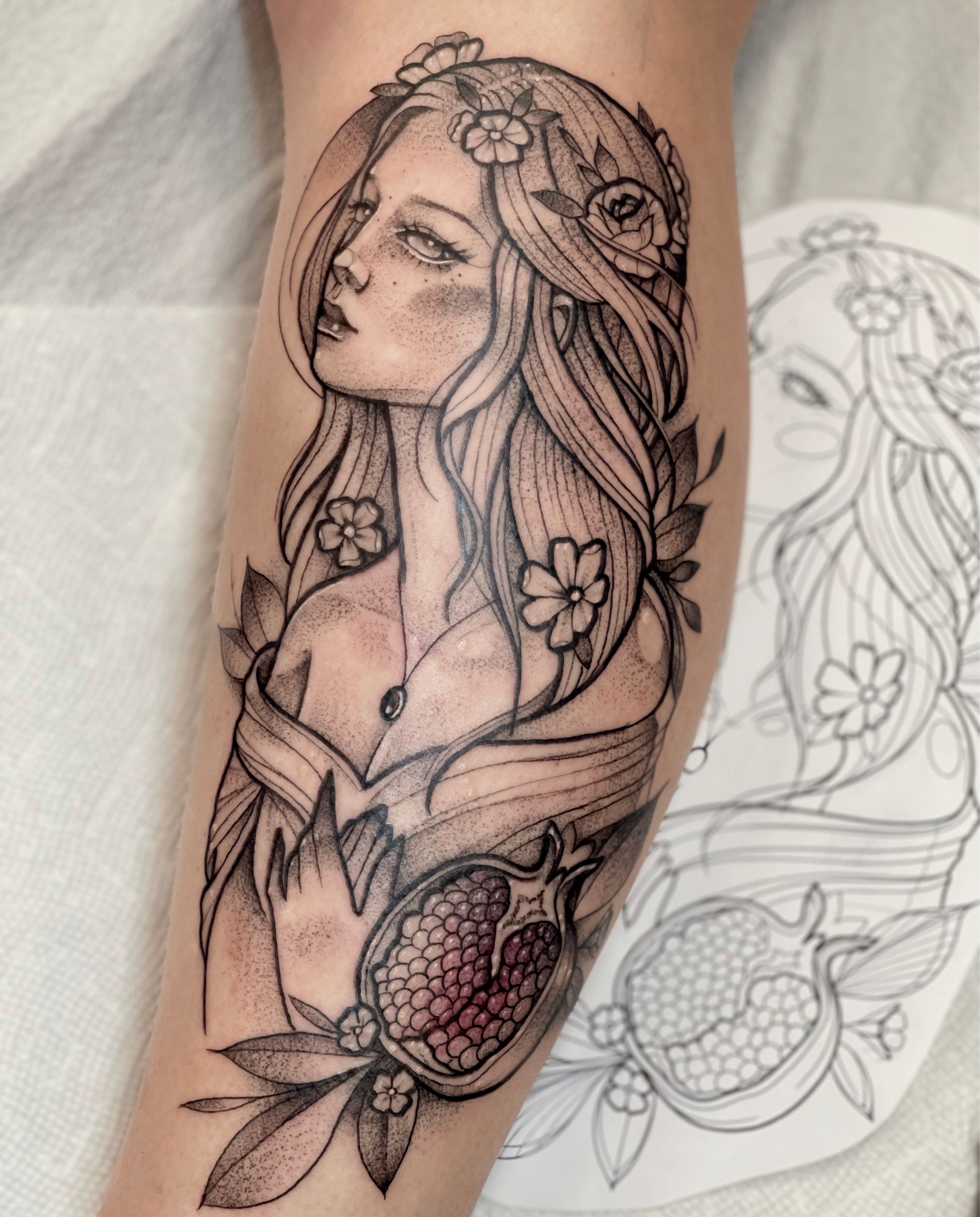 hannasuxx on Instagram Persephone the goddess of springqueen of the  underworld swipe for video Persephone t  Tattoos Goddess tattoo  Pomegranate tattoo