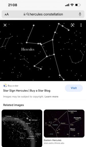 Just the stars of the constellation mapped out 