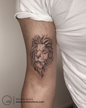 Lion Tattoo done by Abhishek Saxena at Circle Tattoo Delhi