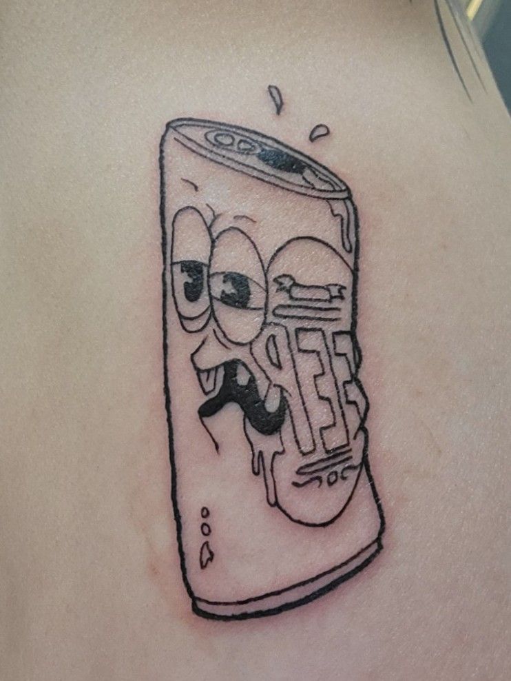 Fuck Yeah Stick n Poke  Did this stick n poke of a beer can on my  friend