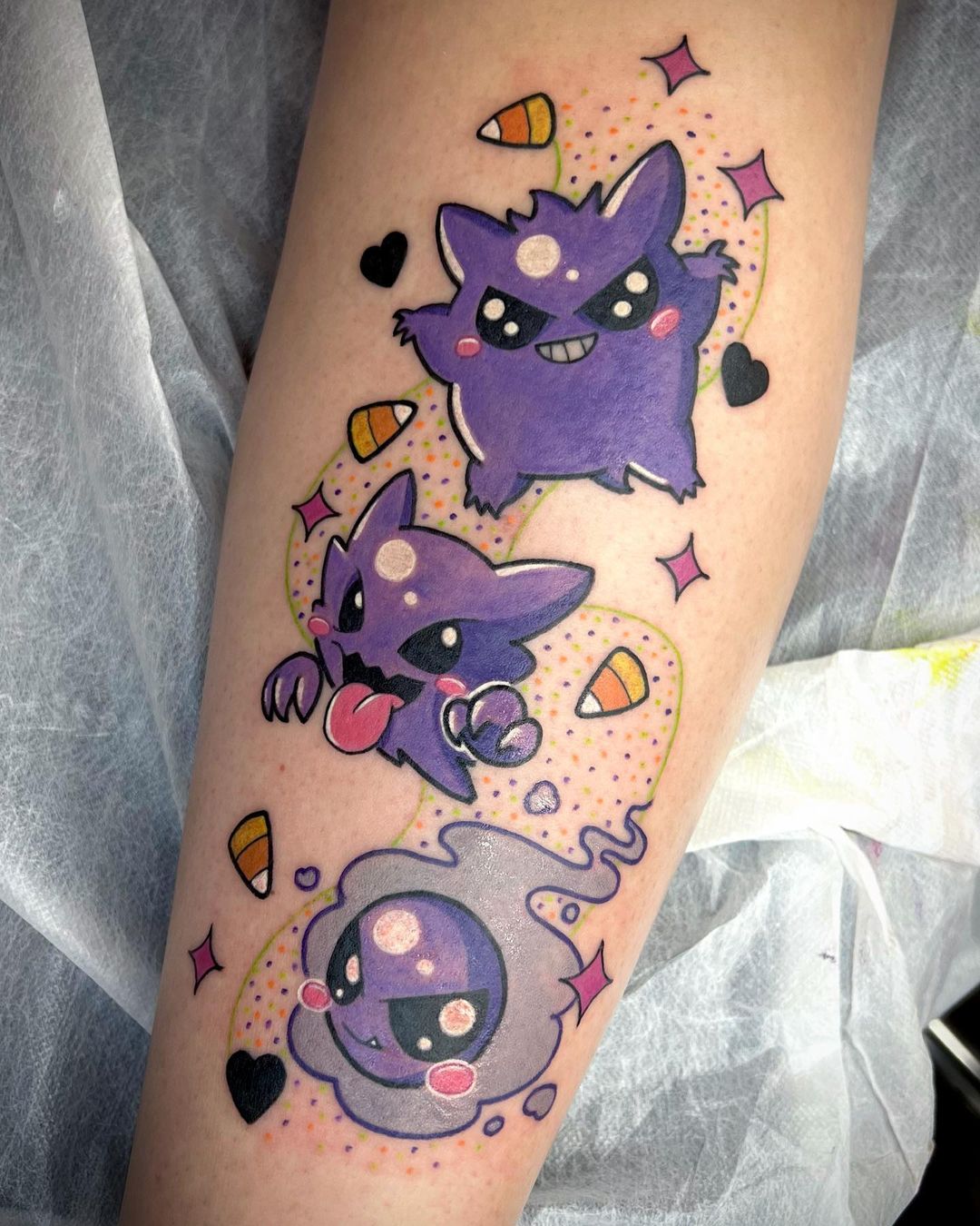 Gastly Haunter and Gengar by Felix Heydenreich at Stil Echt Tattoo in  Zwickau Germany  rtattoos