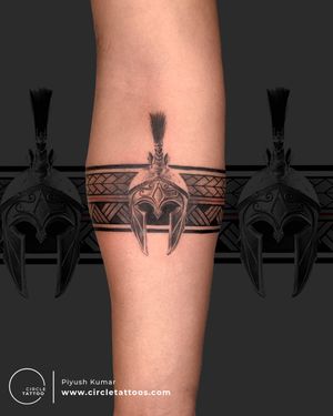 Custom Spartan Armband Tattoo done by Piyush Kumar at Circle Tattoo Delhi
