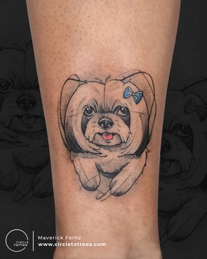 Dog Portrait Tattoo done by Maverick Fernz at Circle Tattoo Studio