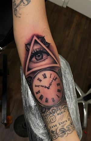 All seeing eye and clock done by me 
