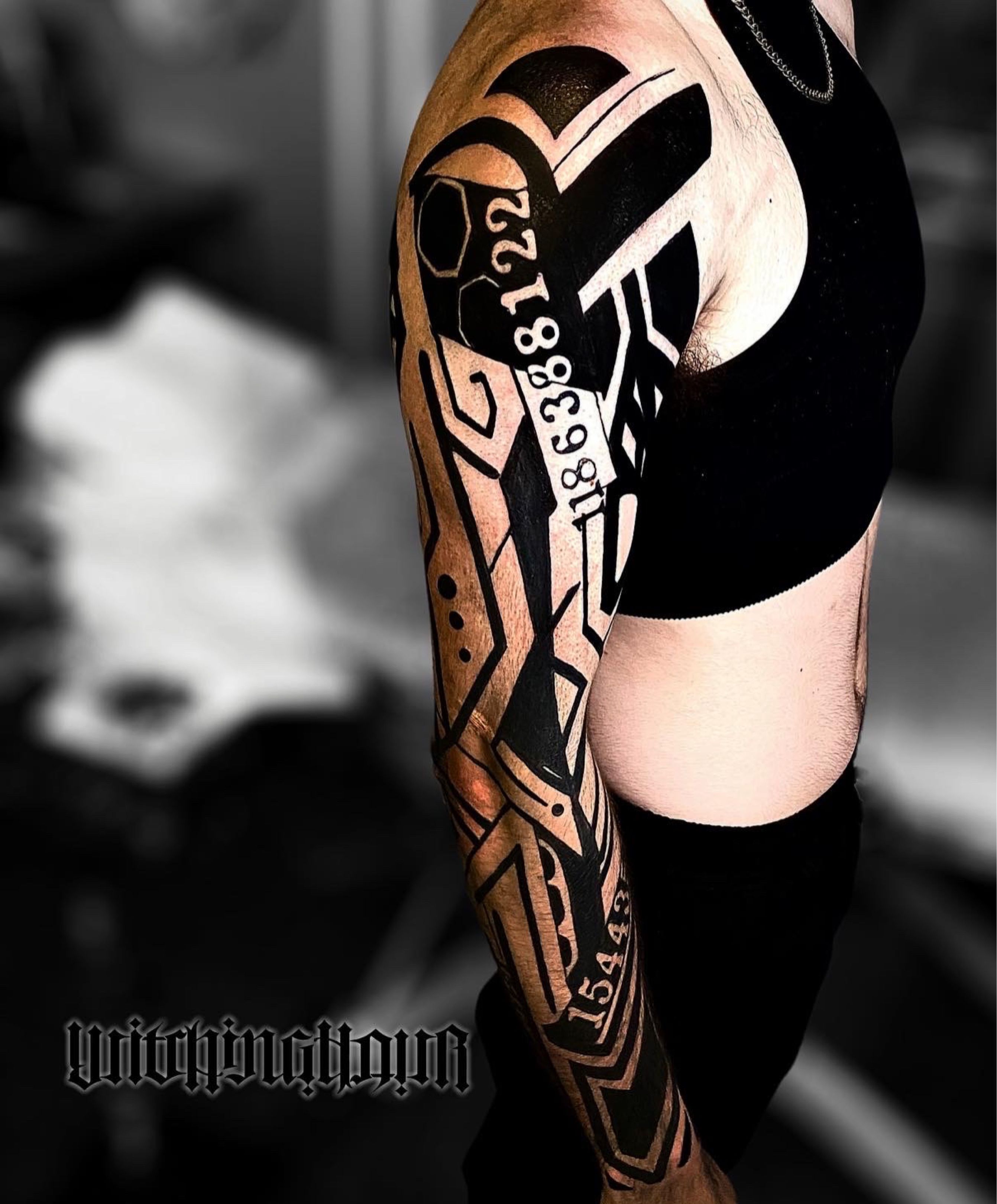 Cybernetic Blackwork Tattoos by Georgie Williams  Blackwork tattoo Cyborg  tattoo Cyberpunk tattoo