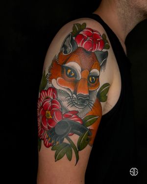 • Fox • traditional beauty by our resident @dr.ivo_tattoo 
Ivo is taking bookings for September. Give us a shout and get yourself booked in! 
Books/info in our Bio: @southgatetattoo 
•
•
•
#foxtattoo #fox #traditionaltattoo #neotraditional #tattooideas #southgate #southgatepiercing #southgatetattoo #sg #londontattoostudio #london #tattoos #northlondon #amazingink #blackwork #londontattooartist #customtattoo #southgateink #northlondontattoo #londonink #bookedontattoodo #londontattoo #sgtattoo