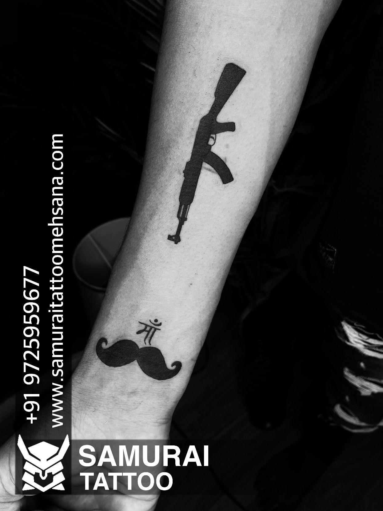 Classic Black Gun Ak Machine Flower Tatuajes Hand Tatouage Body Waterproof  Temporary Flash Fake Tattoo Sticker Small Taty  Temporary Tattoos   AliExpress
