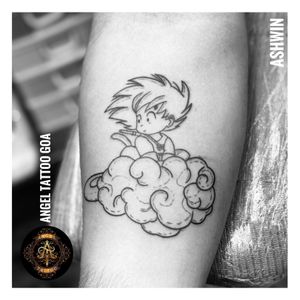 Baby Goku Tattoo Done By Ashwin At Angel Tattoo Goa ~ Best Tattoo Artist in Goa ~ Best Tattoo Studio In Goa