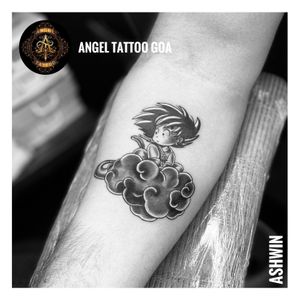 Goku Tattoo Done By Ashwin At Angel Tattoo Goa ~ Best Tattoo Artist in Goa ~ Best Tattoo Studio In Goa