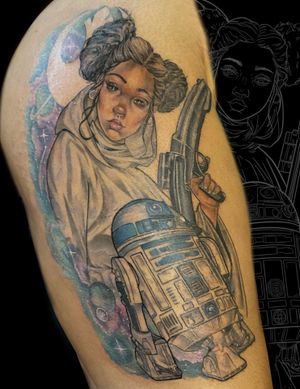 Afrocentric Princess Leia and R2-D2