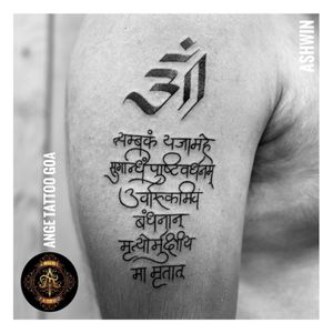 Mantra Tattoo By Sagar Dharoliya At Angel Tattoo Goa - Best Tattoo Artist in Goa - Best Tattoo Studio in Goa