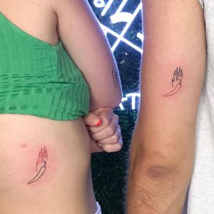 Couples Tattoo for remember this amazing Trip!! Check more work at IG @tukumbeaxhtattoo 