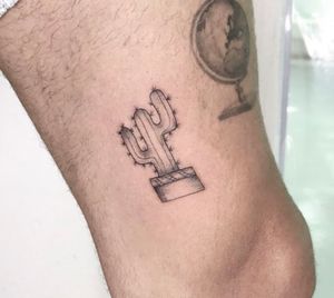 Small Cactus For remember the trip at Mexico!! Find Us at IG @tulumbeachtattoo WhatsApp (+52) 119 3354 