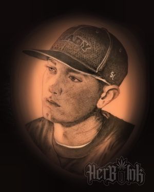 Eminem tattoo on silicon canvas 🤩