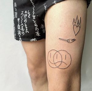 Ignorantstyletattoo stickers on leg
