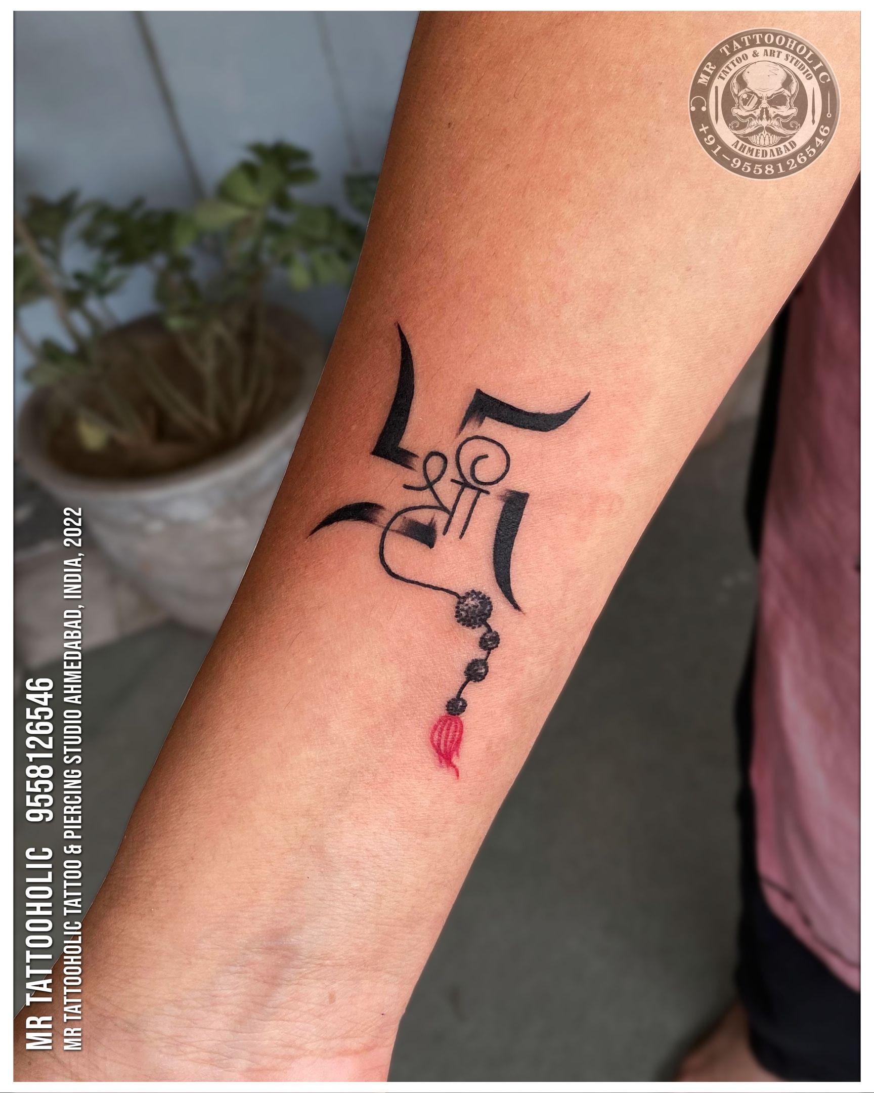 Tattoo uploaded by Mr Tattooholic Ahmedabad • Any Tattoo & Piercing inquiry  🧿 📱Call:- 9558126546 DM for free consultation 🟢Whatsapp:- 9558126546 ✉️  Mrtattooholic111@gmail.com #swastiktattoo #swasika #shreetattoo #shree  #rudrakshtattoo #rudraksha ...