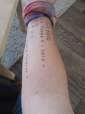 Memory Tattoo of my Fandom for Johnny Depp and Bestfriend Lisa who invited me to fan groups of Depp on Facebook. Deppheads and Deppfinity Forever