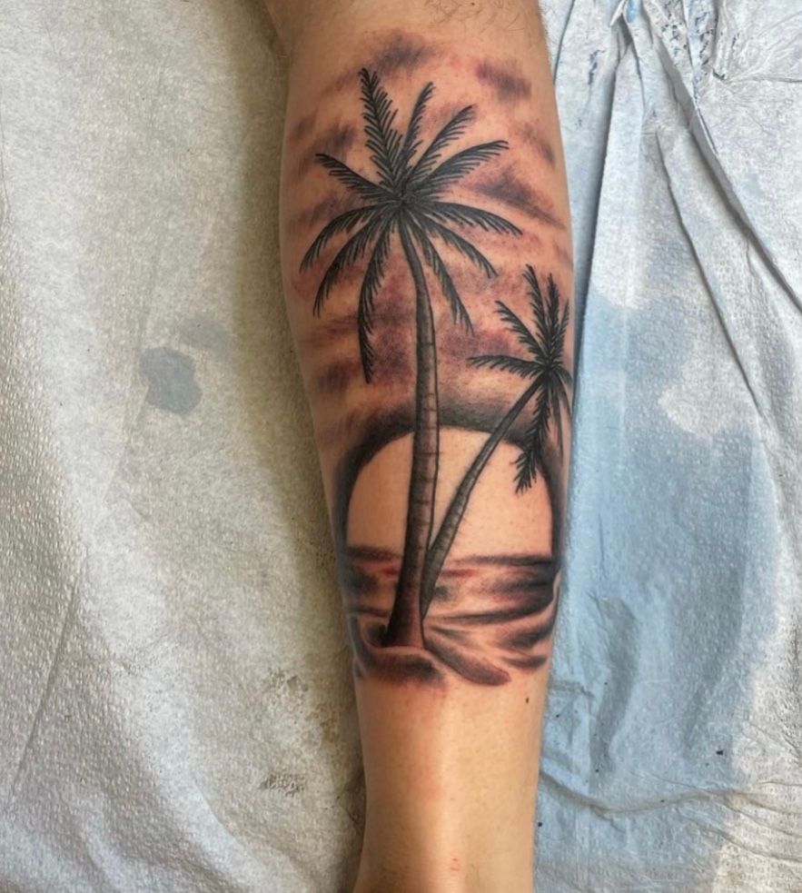 Palm Tree Tattoos Symbolism and Style of a Tropical Icon  Art and Design