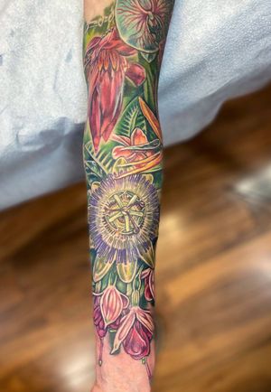 More floral progress on this sleeve