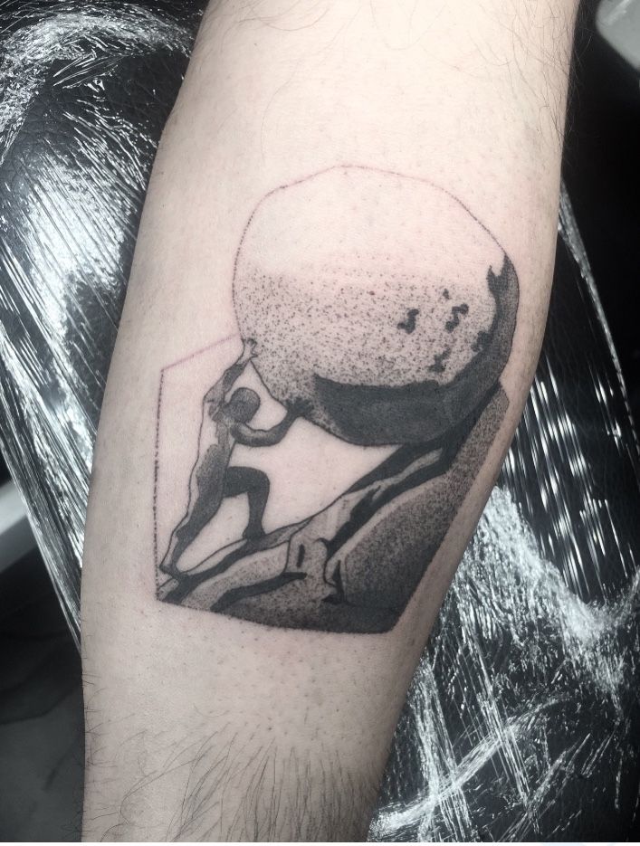 Used my birthmark as the boulder for my myth of Sisyphus tattoo  9GAG