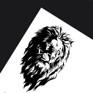 Lion black work flash design 