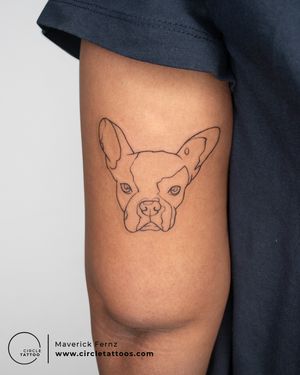 Tattoo uploaded by Circle Tattoo • Dog Line Art Tattoo done by Maverick  Fernz at Circle Tattoo Studio • Tattoodo