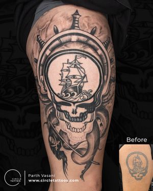 Custom Coverup Tattoo done by Parth Vasani at Circle Tattoo Studio