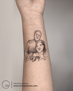 Line Art Portrait Tattoo done by Abhishek Saxena at Circle Tattoo Delhi
