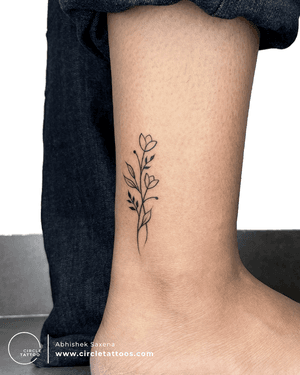 Minimal Flower Tattoo done by Abhishek Saxena at Circle Tattoo Delhi